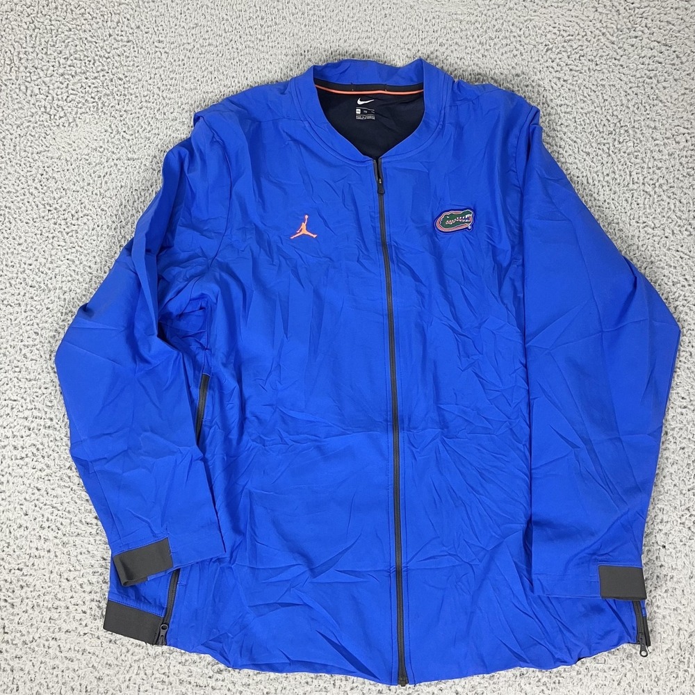 Florida Gators Jacket Mens 2XL Blue NCAA Basketball Nike Jordan Full Zip Warm Up